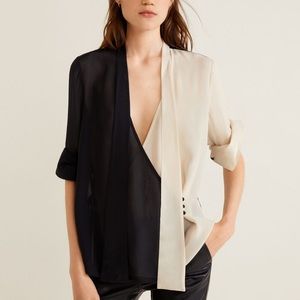 Mango Two-Tone Blouse